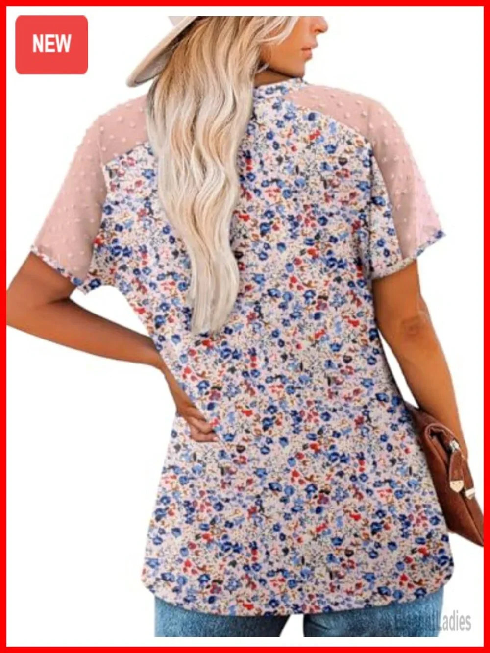 Square Neck Semi-Sheer Short Sleeve T-Shirt Blouse